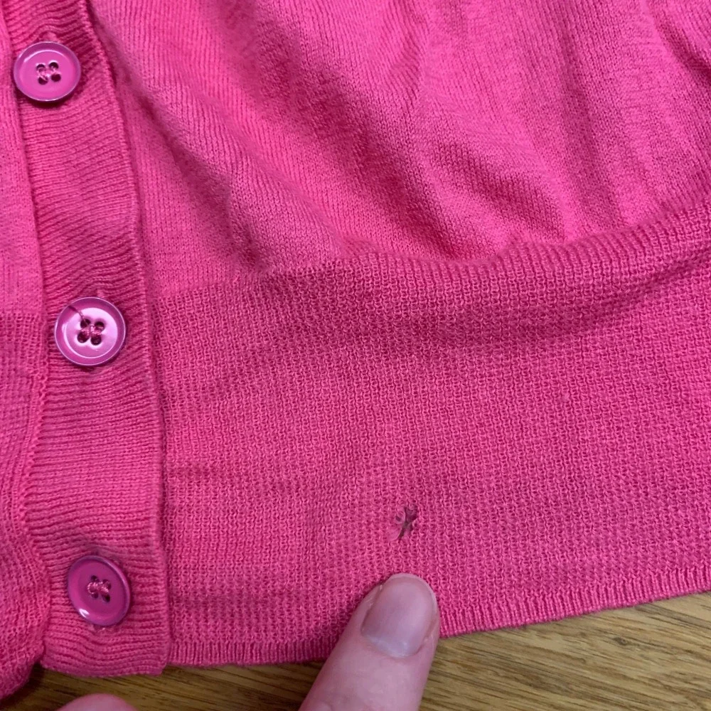 J. Crew Women's Cardigan Sweater Size XS Pink Cotton Knit Lightweight Casual - Picture 3 of 6